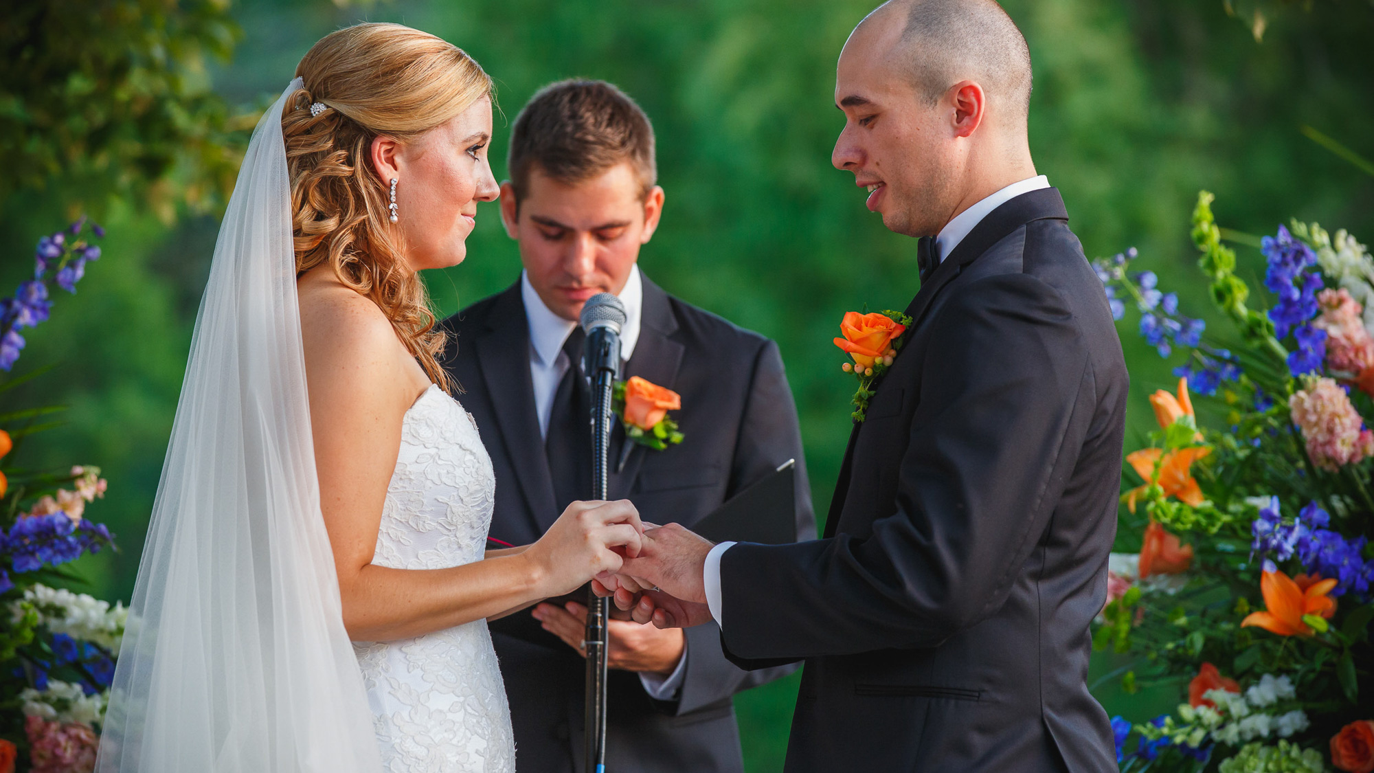 Bride and Groom at the Tarrytown House Estate Wedding Day