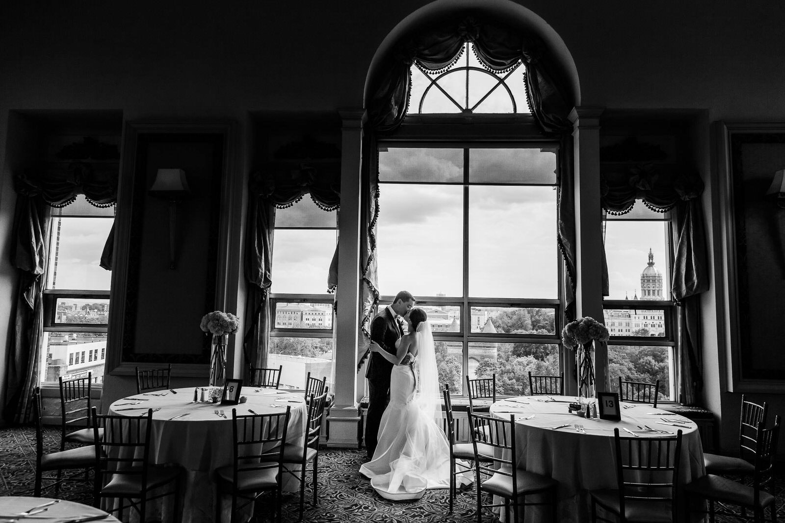 First Look Wedding Photo, Bond Ballroom, Hartford CT