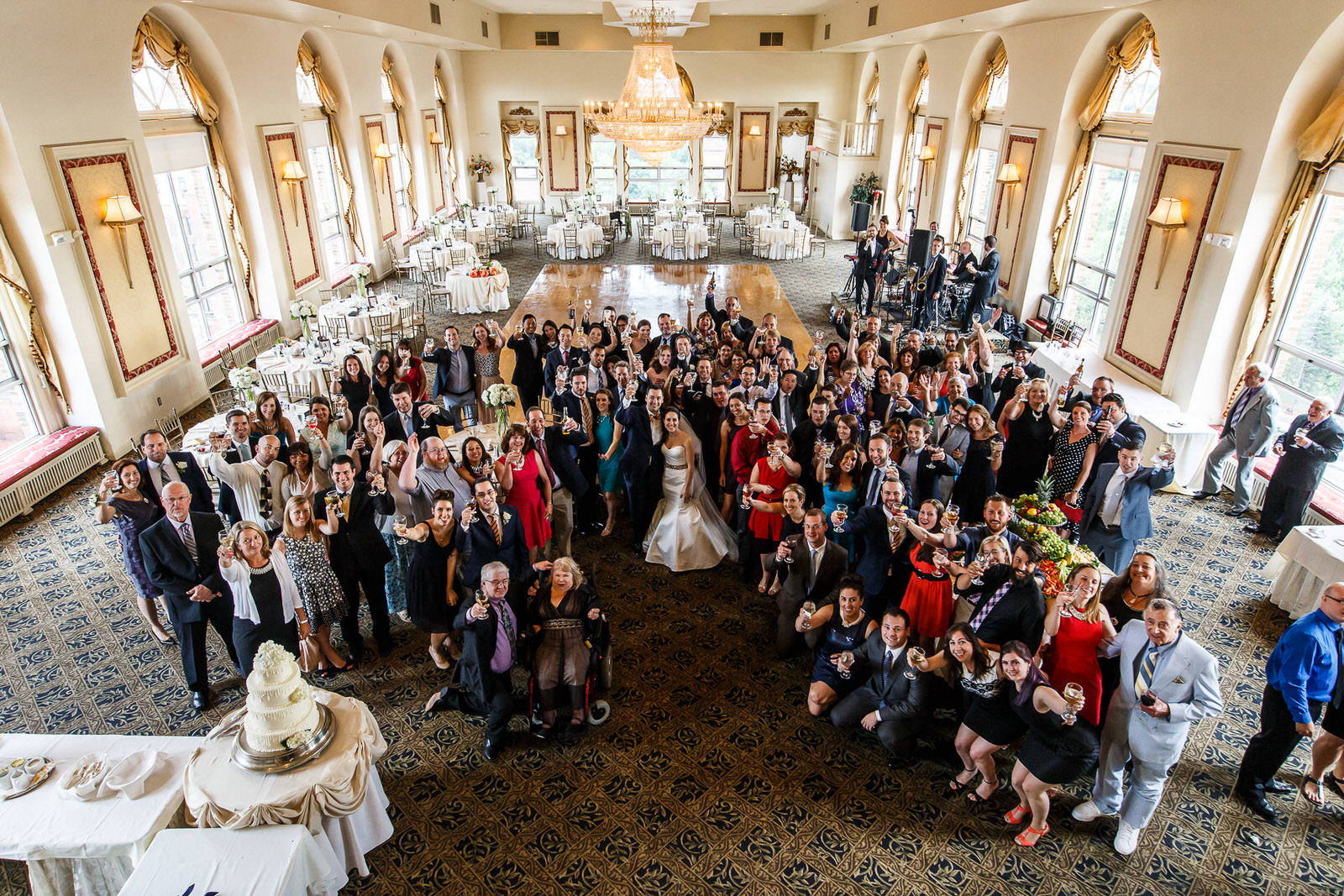 Large Group Wedding Photo at the Bond Ballroom