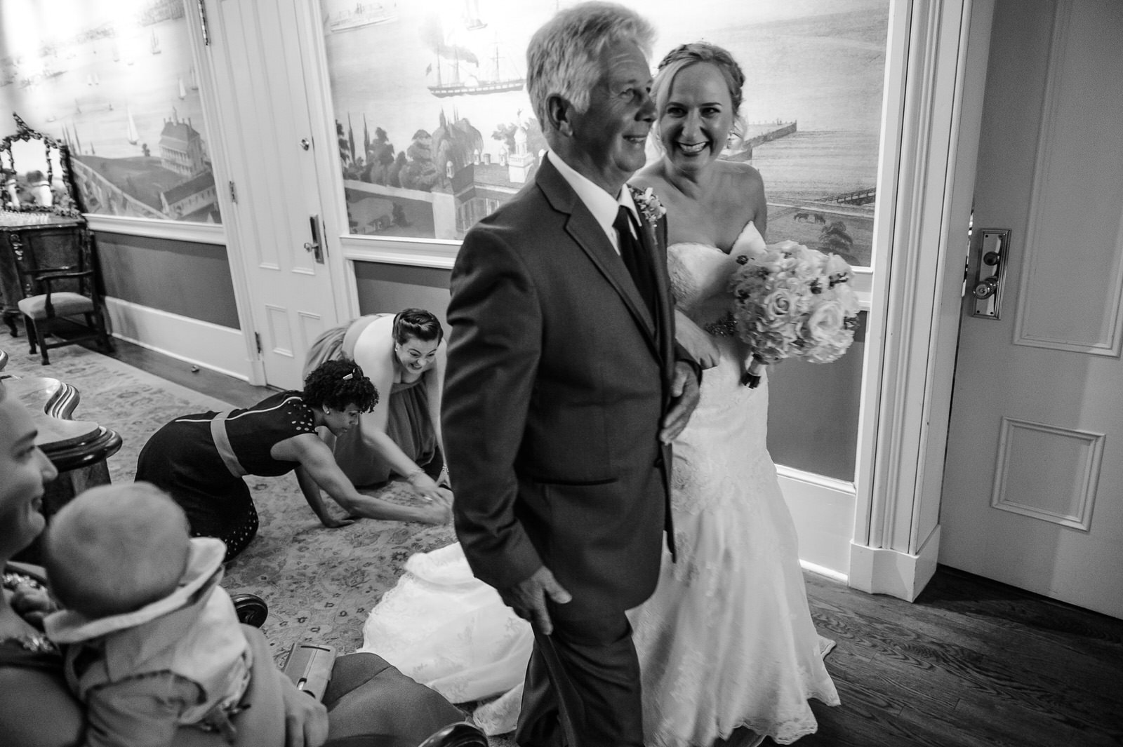 Candid Wedding Photo of the Bride Nicola and her Dad